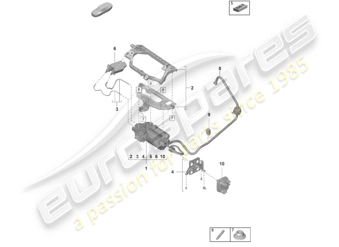porsche 2022 (taycan 9j1-1) unidad de suministro de aire del compresor diagrama de piezas