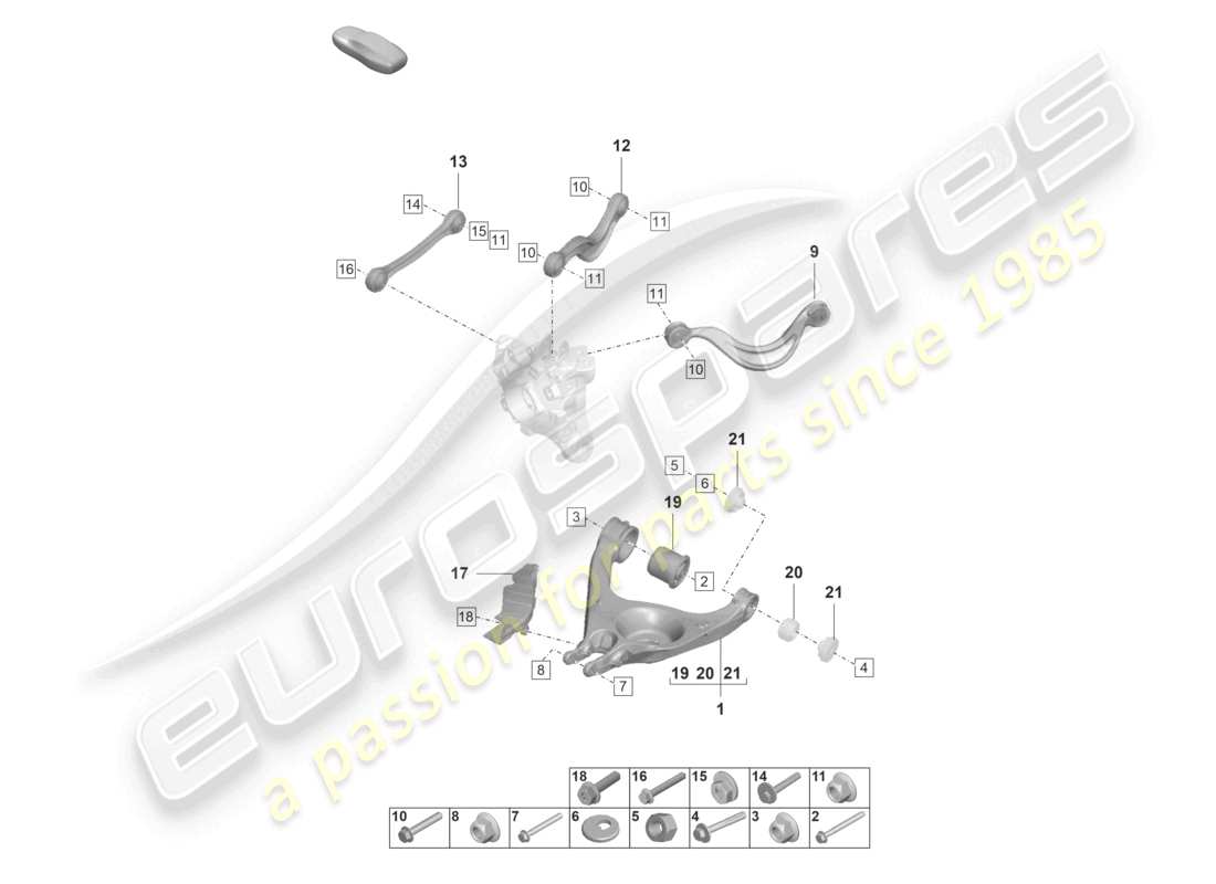 porsche 2022 (panamera 971-2) diagrama de piezas del wishbone