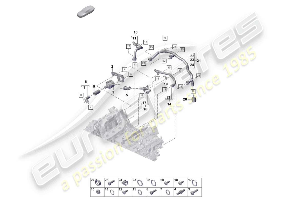 porsche 2022 (panamera 971-2) diagrama de piezas del sistema de refrigeración por refrigerante 2