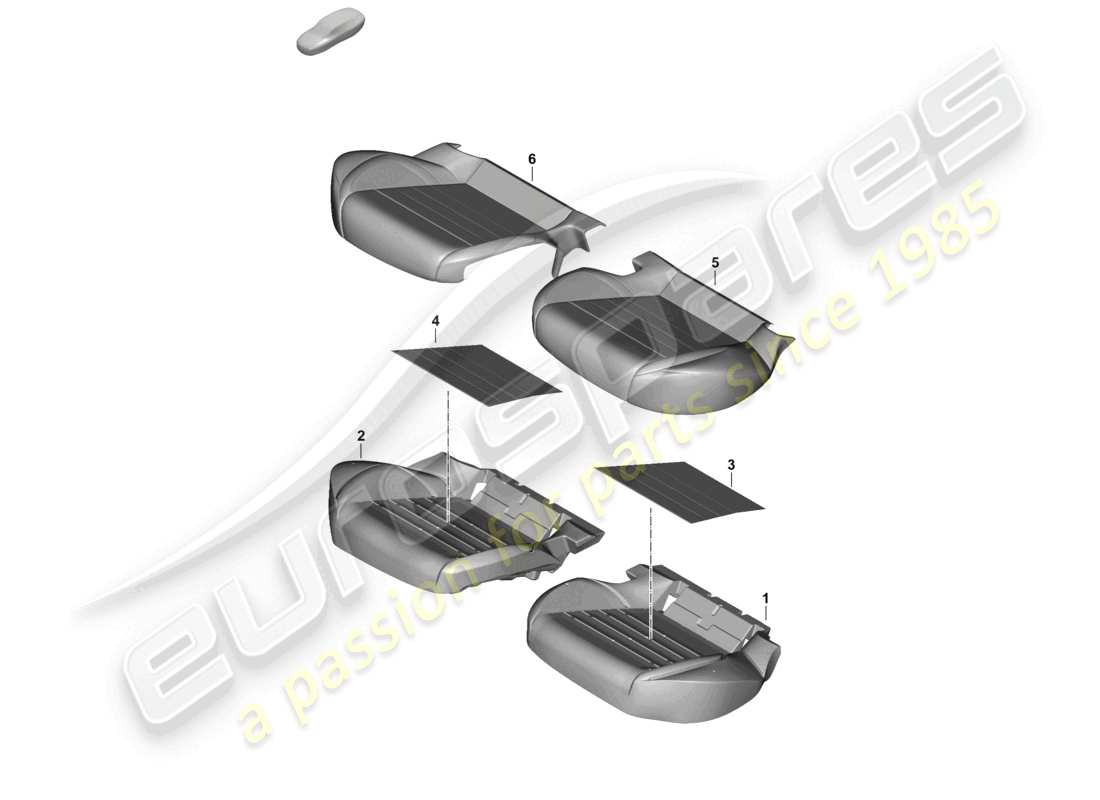 porsche 2024 (panamera 976) pieza de espuma cojín del asiento trasero funda del asiento diagrama de piezas