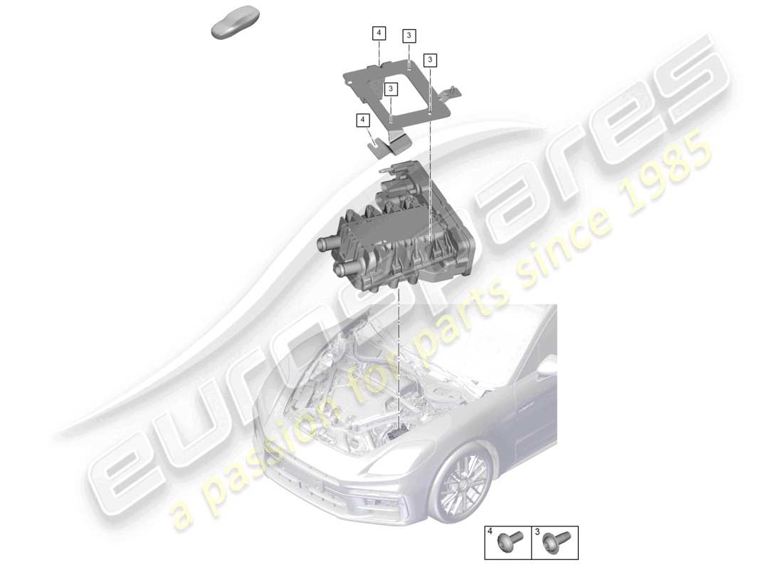 porsche 2024 (panamera 976) diagrama de piezas de calefacción de alto voltaje (ptc)