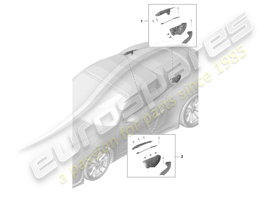 porsche 2021 (991-2 r/gt3/rs) diagrama de piezas del mecanismo de bloqueo trasero