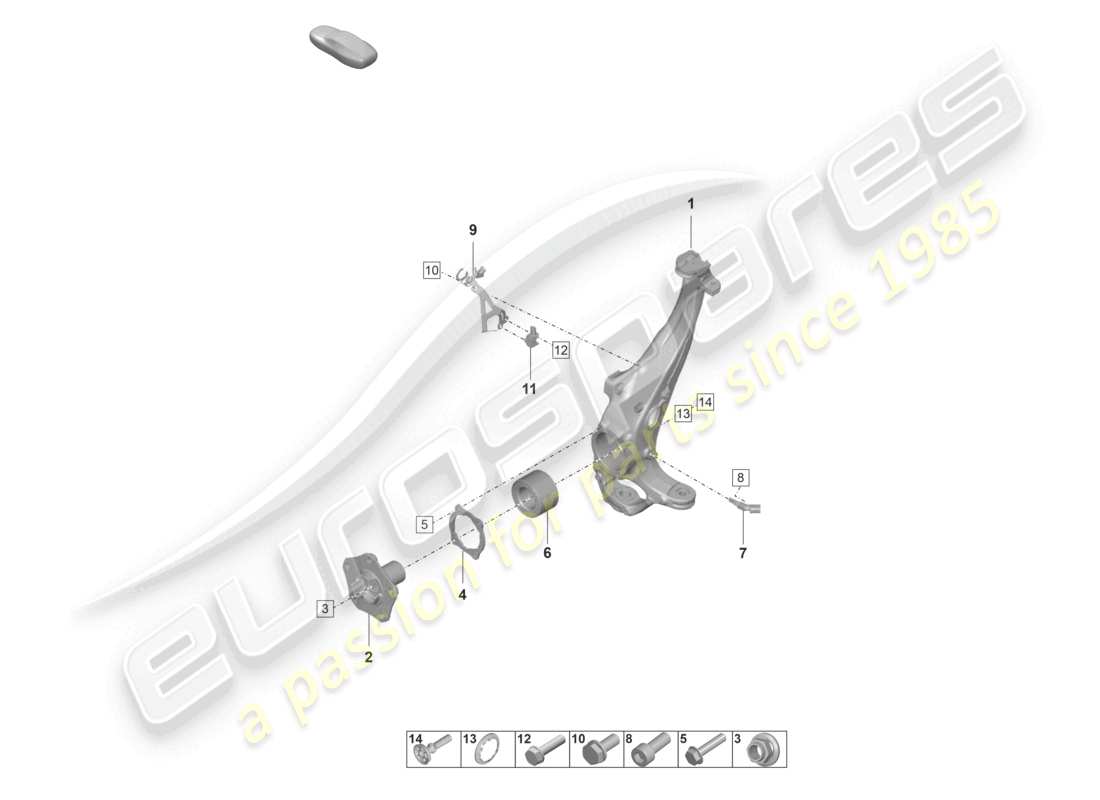 porsche 2021 (panamera 971-2) diagrama de piezas del cubo de la rueda del soporte de la rueda de montaje giratorio