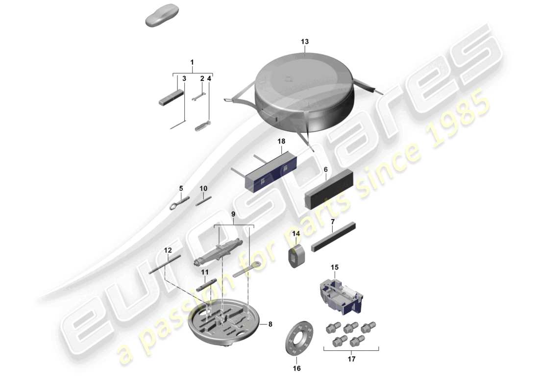 porsche 2024 (panamera 976) herramientas del vehículo diagrama de piezas