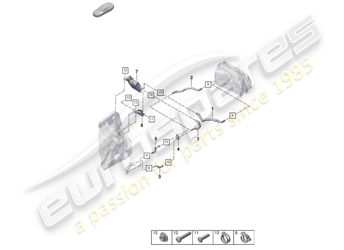 porsche 2025 (cayenne e3 pa) calentador lhd circuito de alta temperatura calefacción de alto voltaje (ptc) para vehículos con propulsión híbrida diagrama de piezas