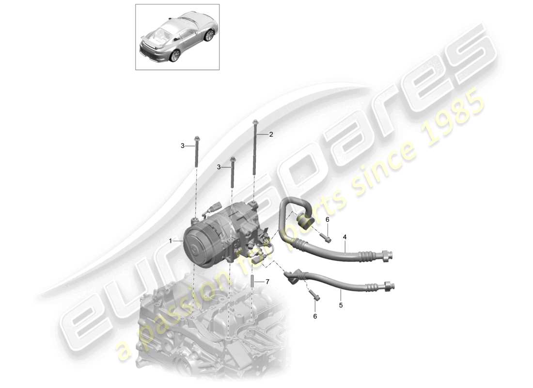 porsche 2021 (991-2 r/gt3/rs) compresor aire acondicionado d >>- mj 2017 diagrama de piezas