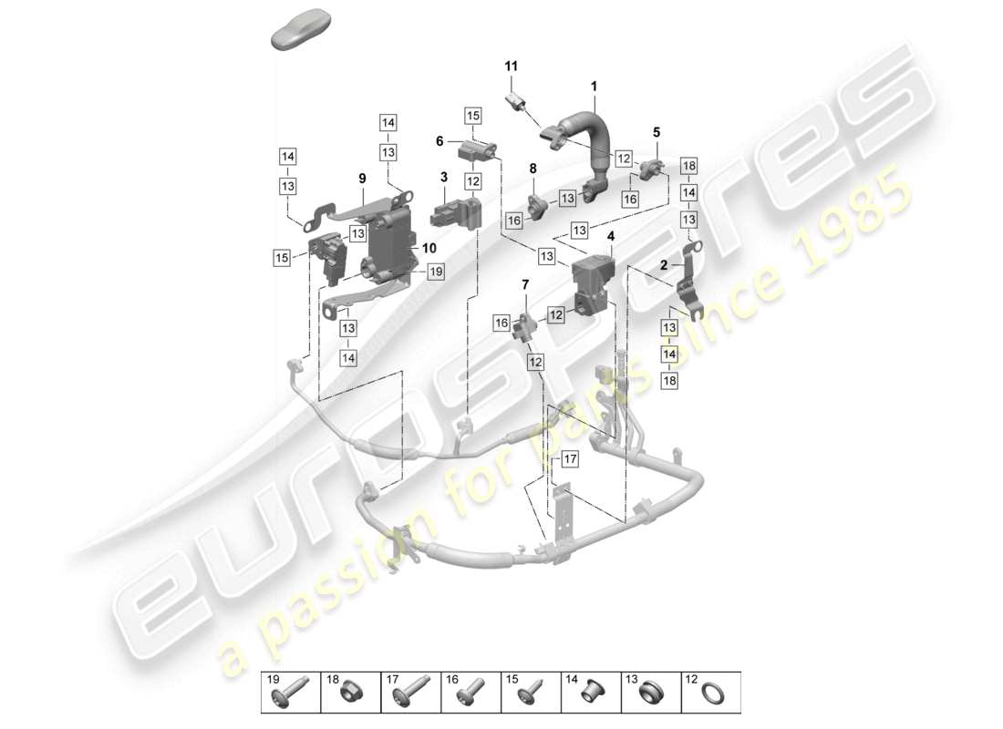 porsche 2026 (taycan 9j1-2) diagrama de piezas del intercambiador de calor del aire acondicionado
