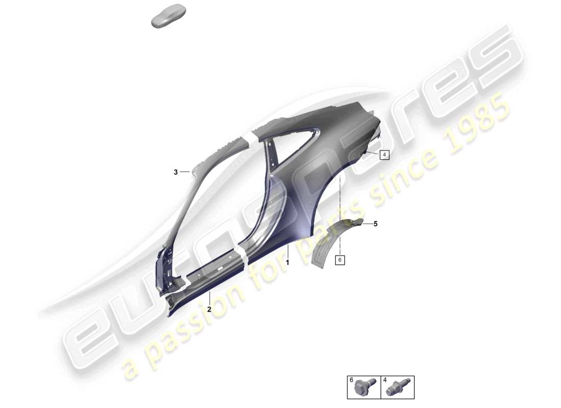 porsche 2026 (992-2 turbo / s) diagrama de piezas sport classic exterior de la parte lateral