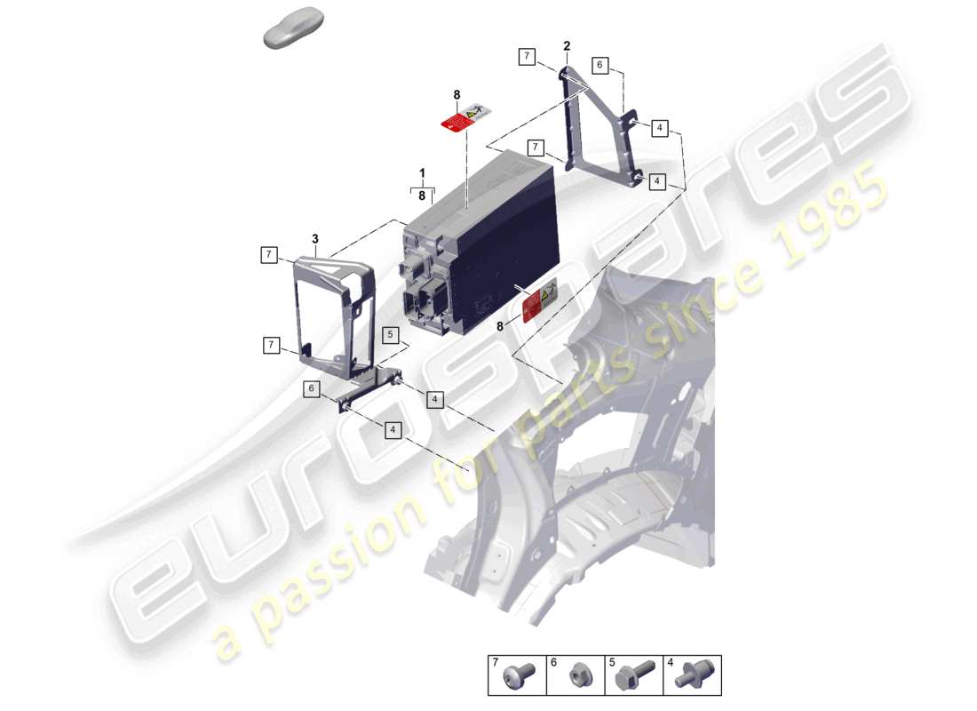 porsche 2024 (cayenne e3 pa) cargador para batería de alto tensión diagrama de piezas