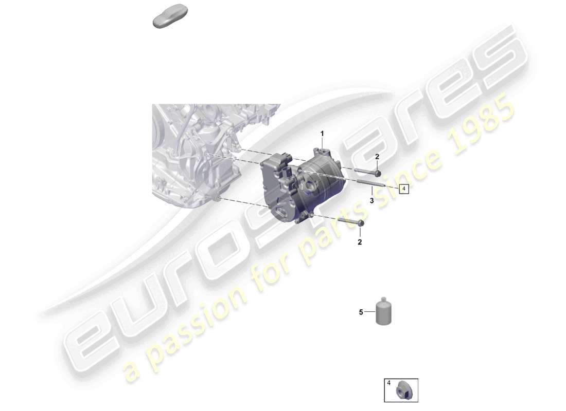 porsche 2023 (cayenne e3 pa) diagrama de piezas del compresor de aire acondicionado eléctrico