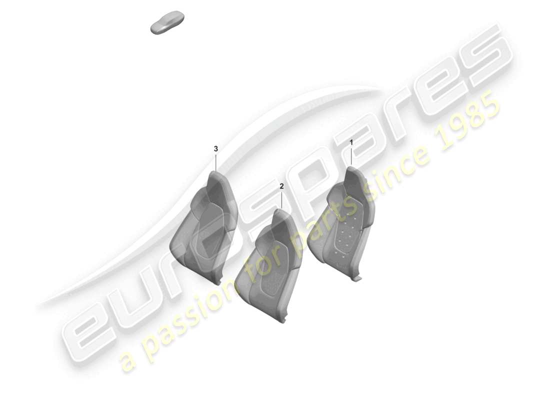 porsche 2024 (992-2) parte de espuma funda de respaldo asiento deportivo diagrama de piezas plus