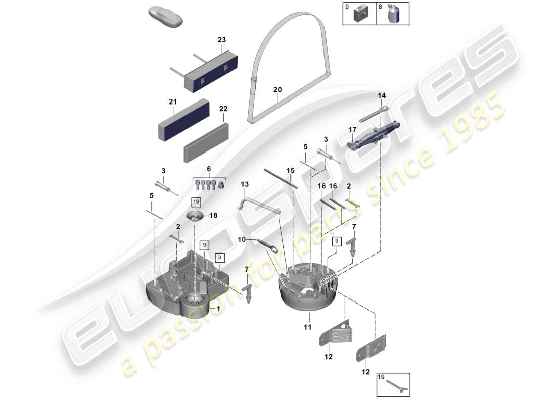 porsche 2024 (cayenne e3 pa) gato para herramientas diagrama de piezas