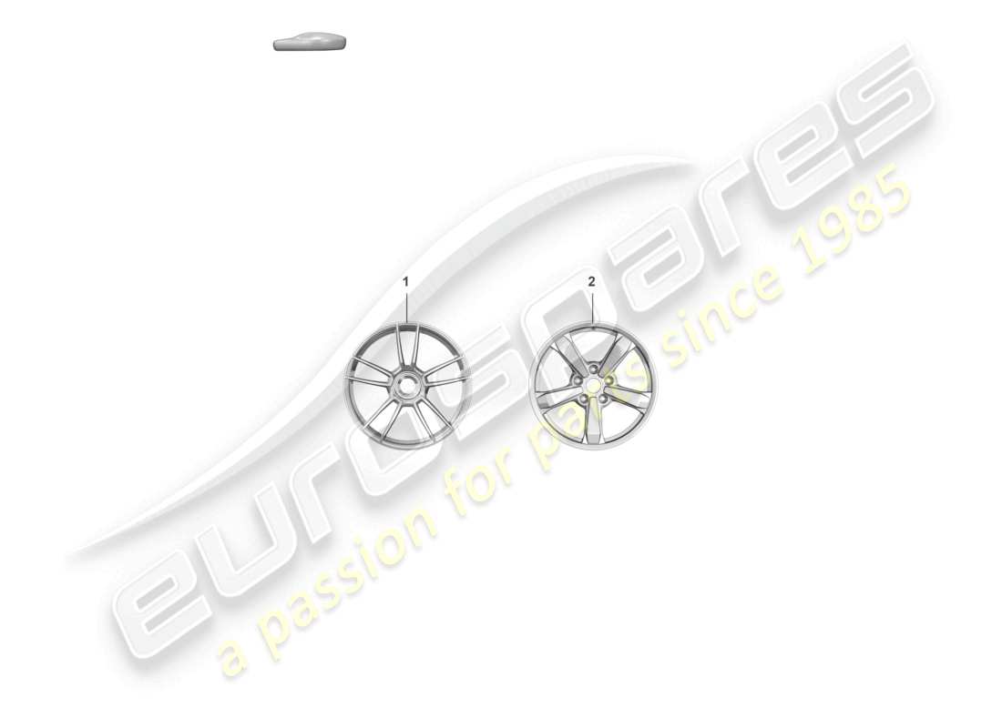porsche 2024 (992-1) diagrama de piezas de la llanta de aleación gts