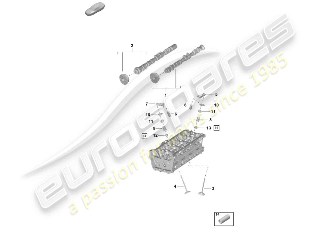 porsche 2023 (cayenne e3 pa) árbol de levas, válvulas diagrama de piezas