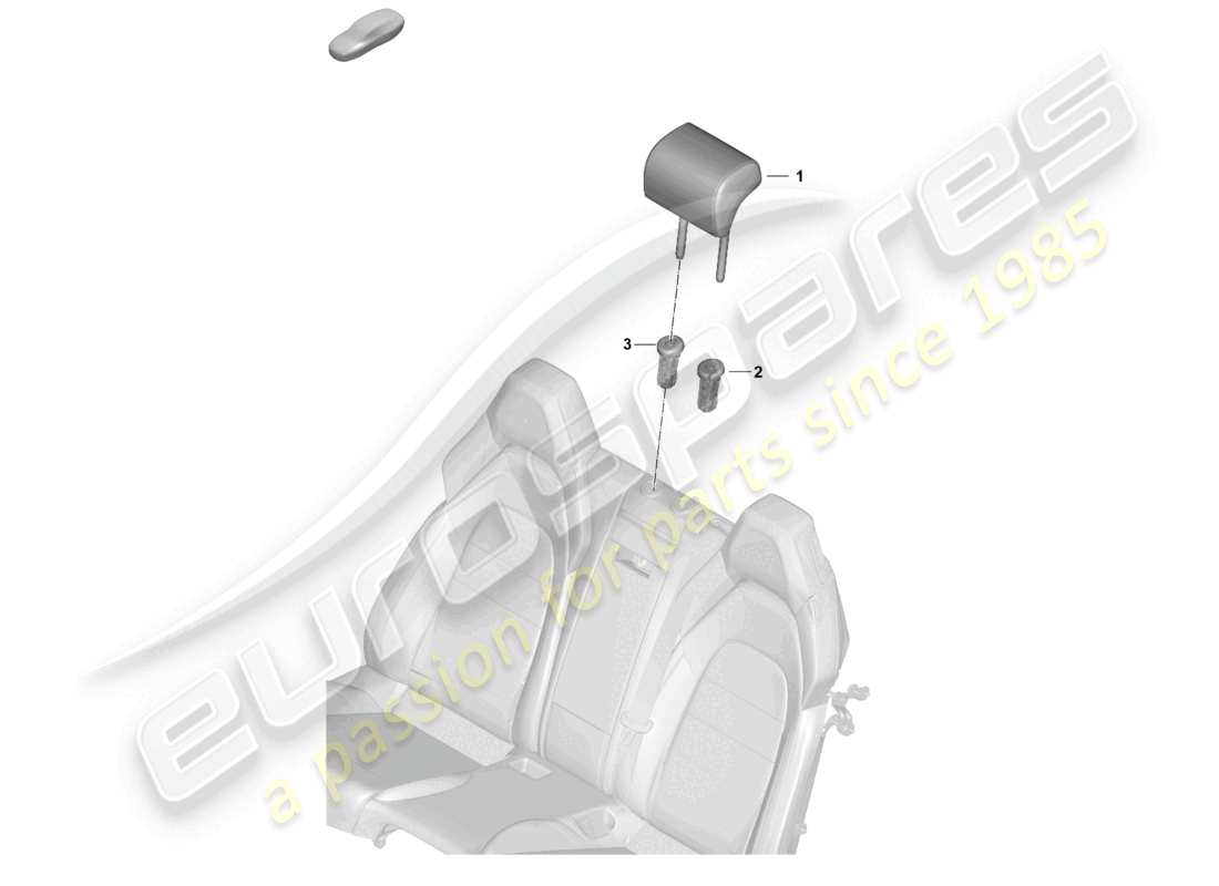 porsche 2025 (panamera 976) diagrama de piezas del reposacabezas