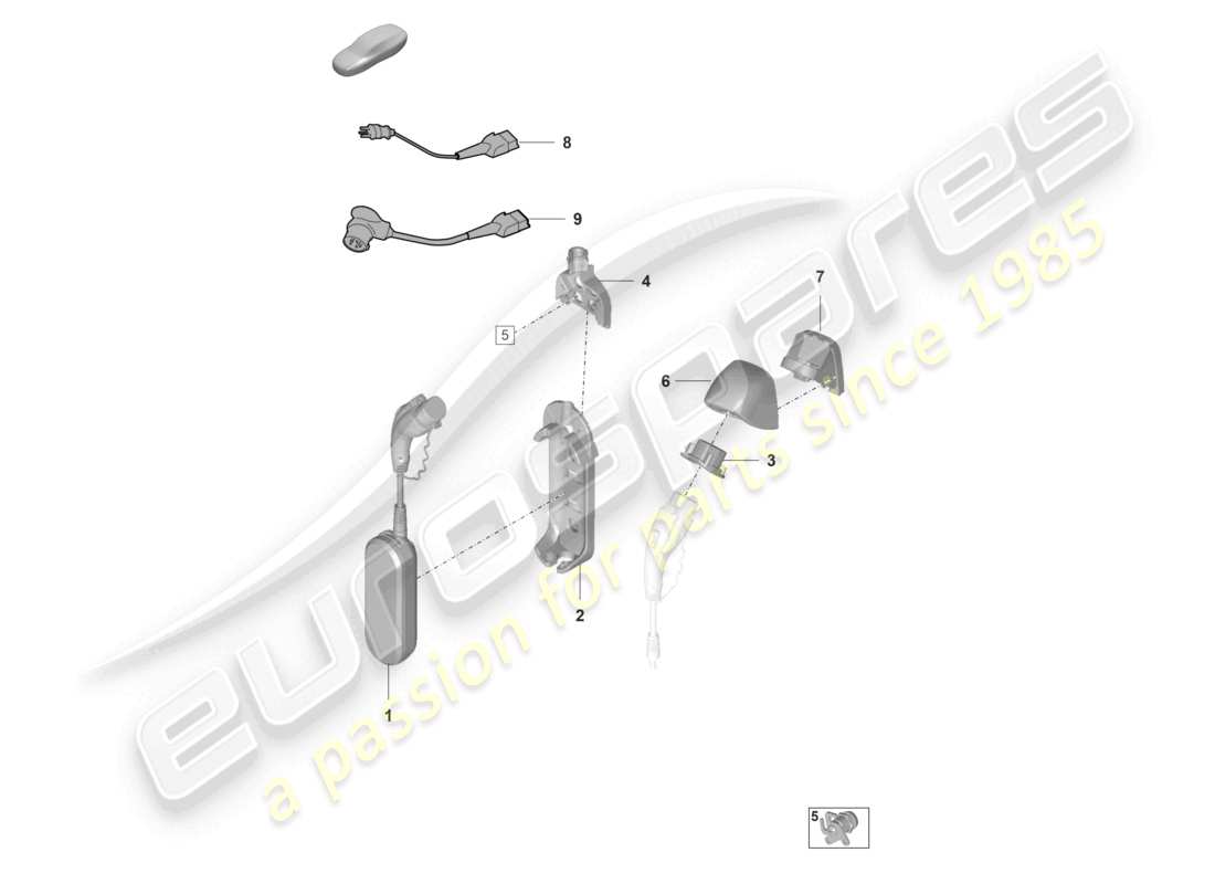 porsche 2023 (taycan 9j1-1) cargador para batería de alto voltaje cable de carga para carga pagina de inicio porsche diagrama de piezas del cargador móvil
