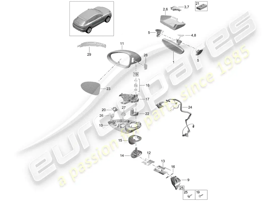 diagrama de pieza que contiene el número de pieza 95b857541