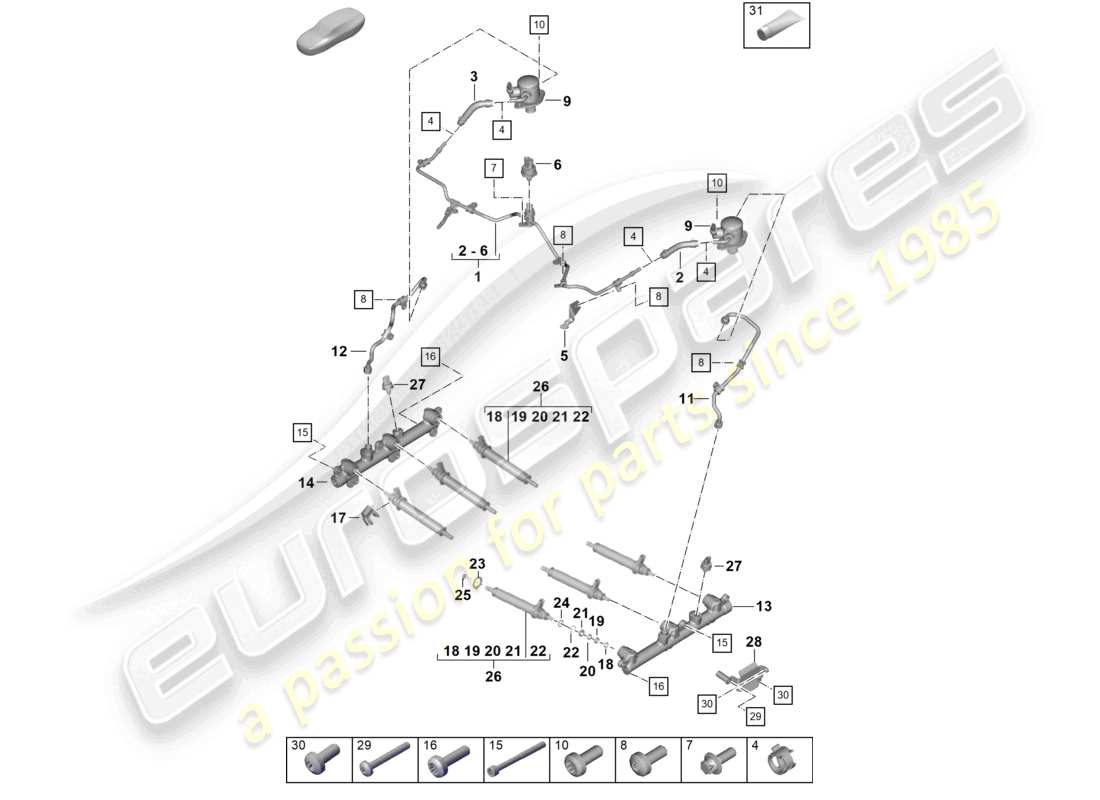 diagrama de pieza que contiene el número de pieza paf006121