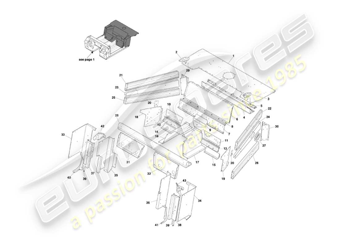 aston martin vanquish (2004) parte inferior 2 diagrama de piezas