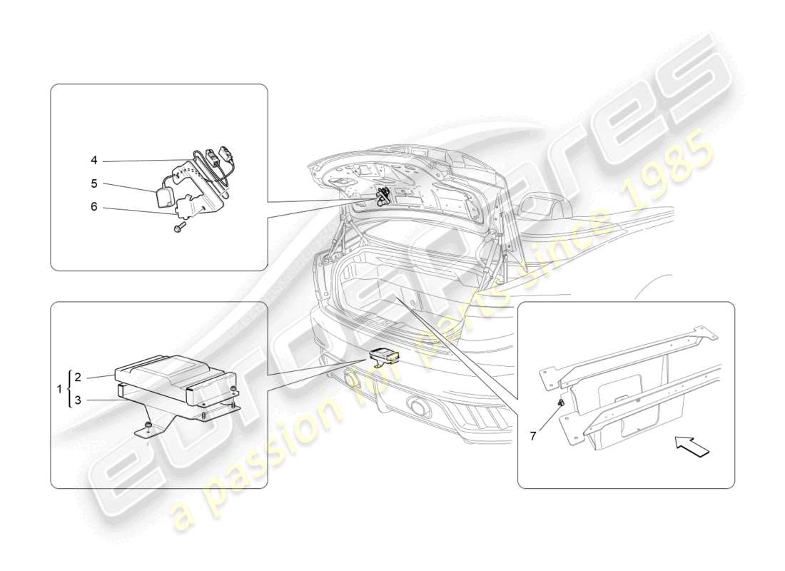 maserati grancabrio mc (2013) diagrama de piezas del sistema de alarma e inmovilizador