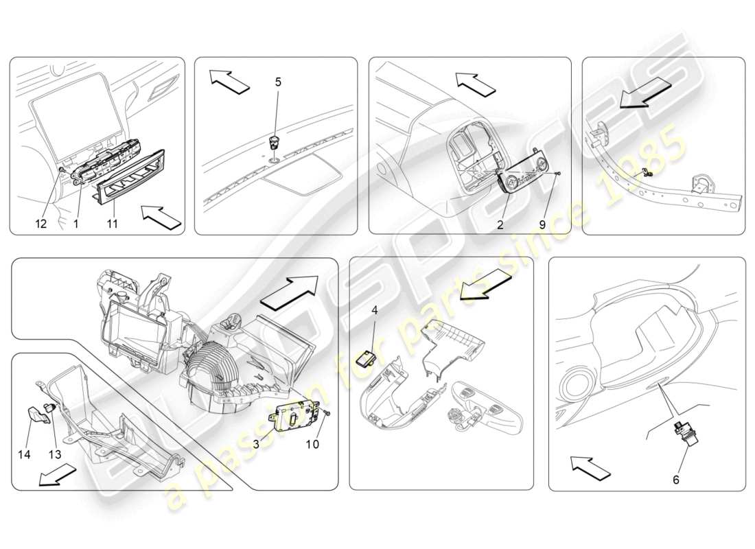 maserati quattroporte (2018) unidad de a/c: control electrónico diagrama de piezas