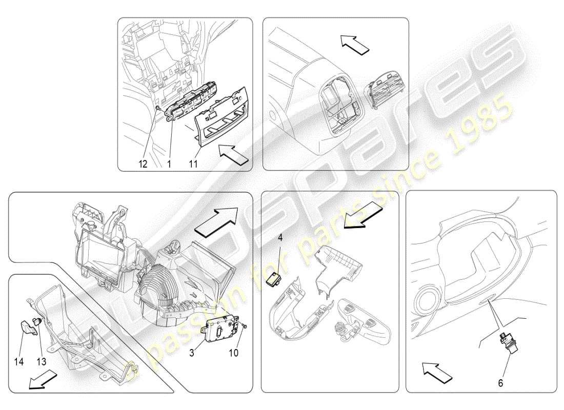 maserati ghibli (2021) unidad de a/c: control electrónico diagrama de piezas