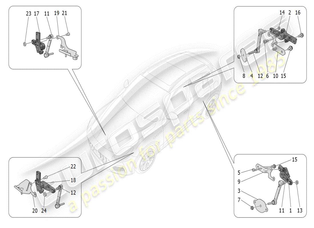 maserati grecale modena (2023) diagrama de piezas de control del sistema de iluminación