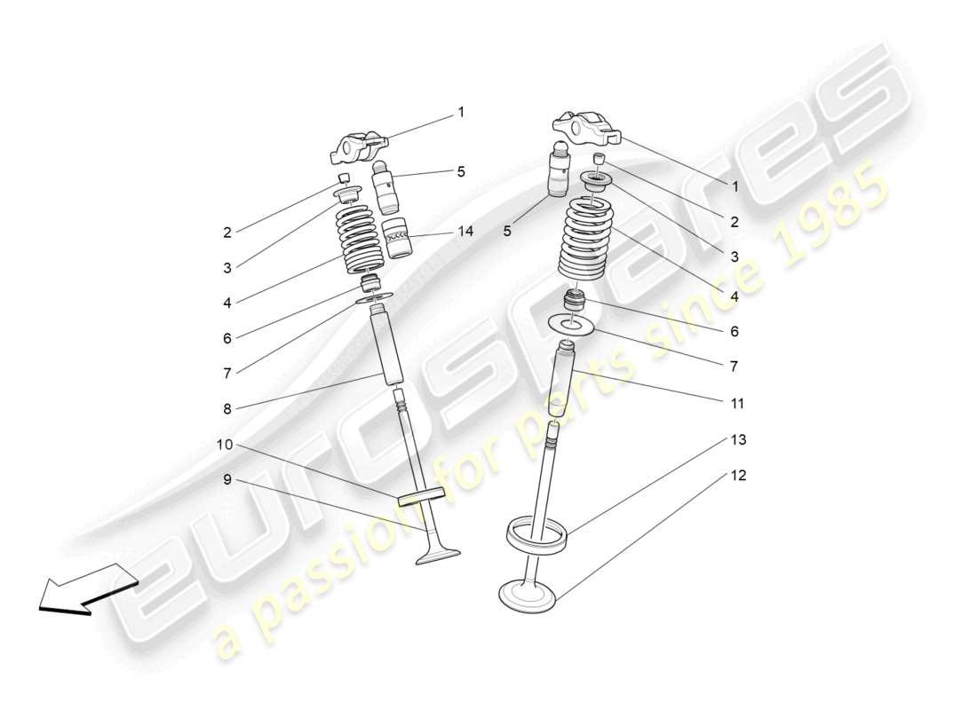 maserati levante modena s (2022) diagrama de piezas de válvulas