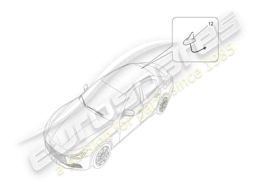 maserati ghibli (2019) sistema de recepción y conexión diagrama de piezas
