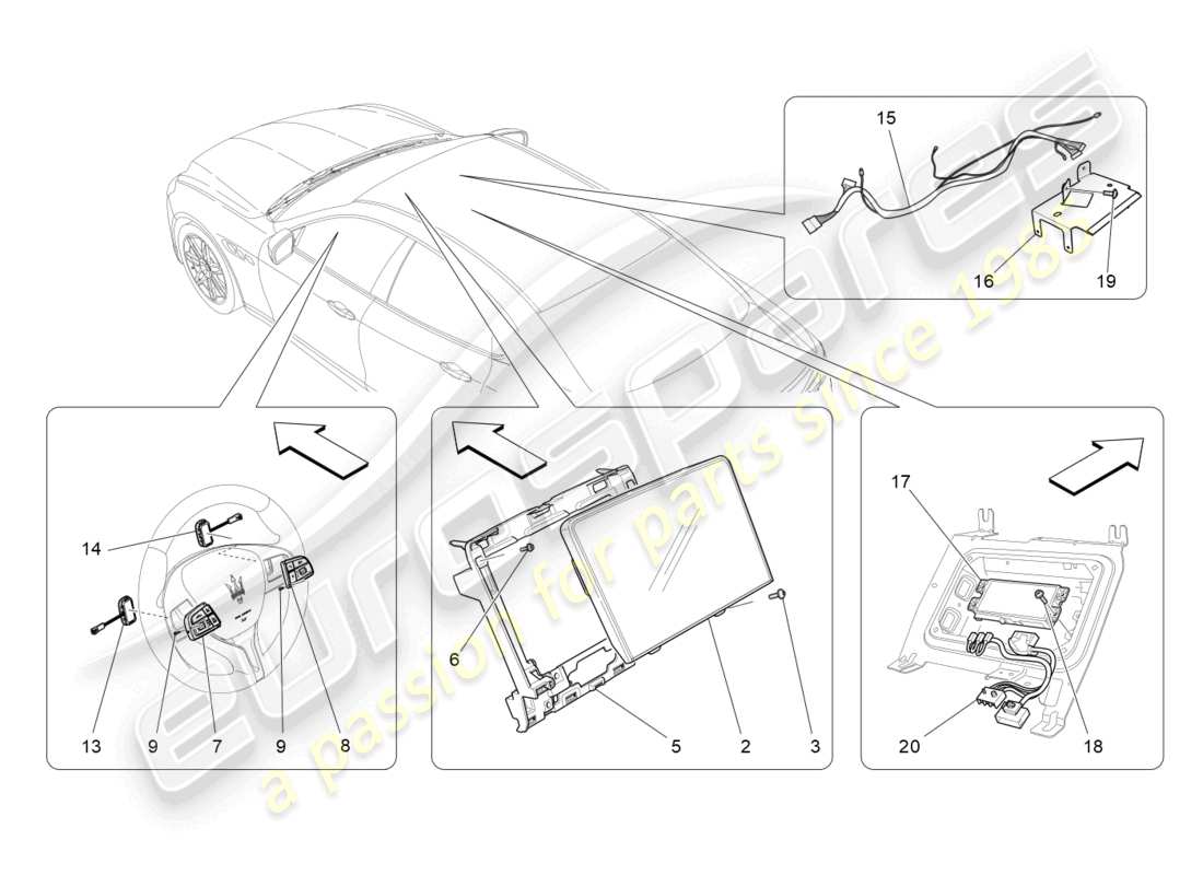 maserati quattroporte (2018) diagrama de partes del sistema it