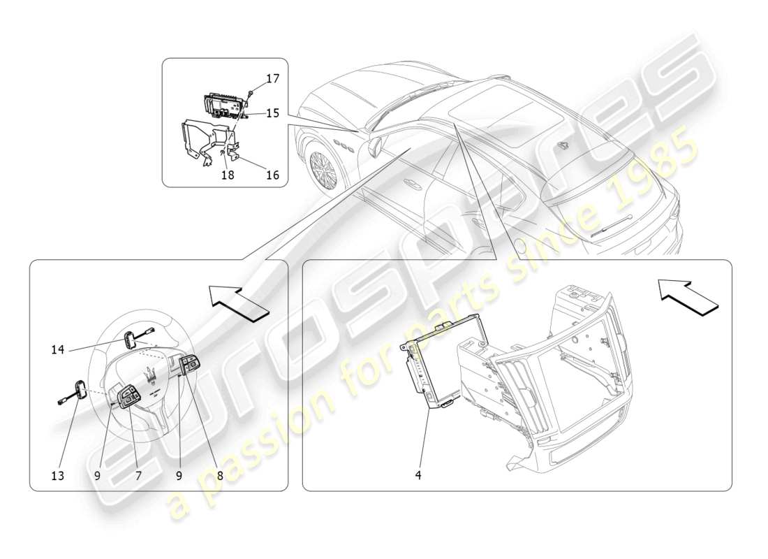 maserati levante modena (2022) diagrama de partes del sistema it