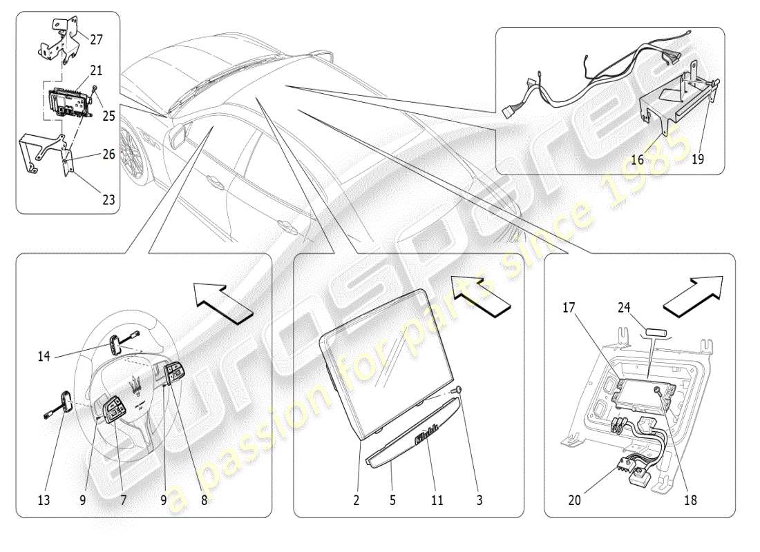 maserati ghibli (2021) diagrama de partes del sistema it
