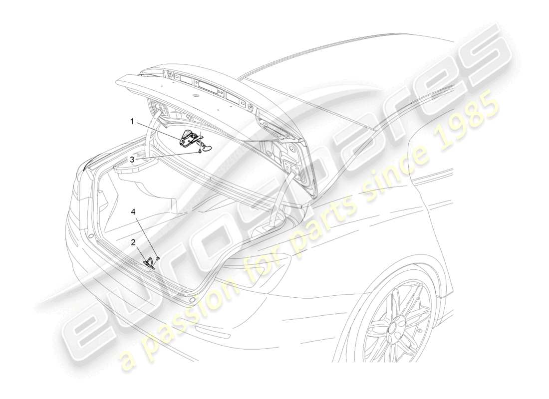 maserati ghibli fragment (2022) diagrama de piezas de control de apertura de la tapa trasera