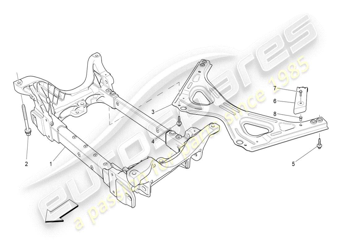 maserati ghibli (2019) front underchassis diagrama de piezas