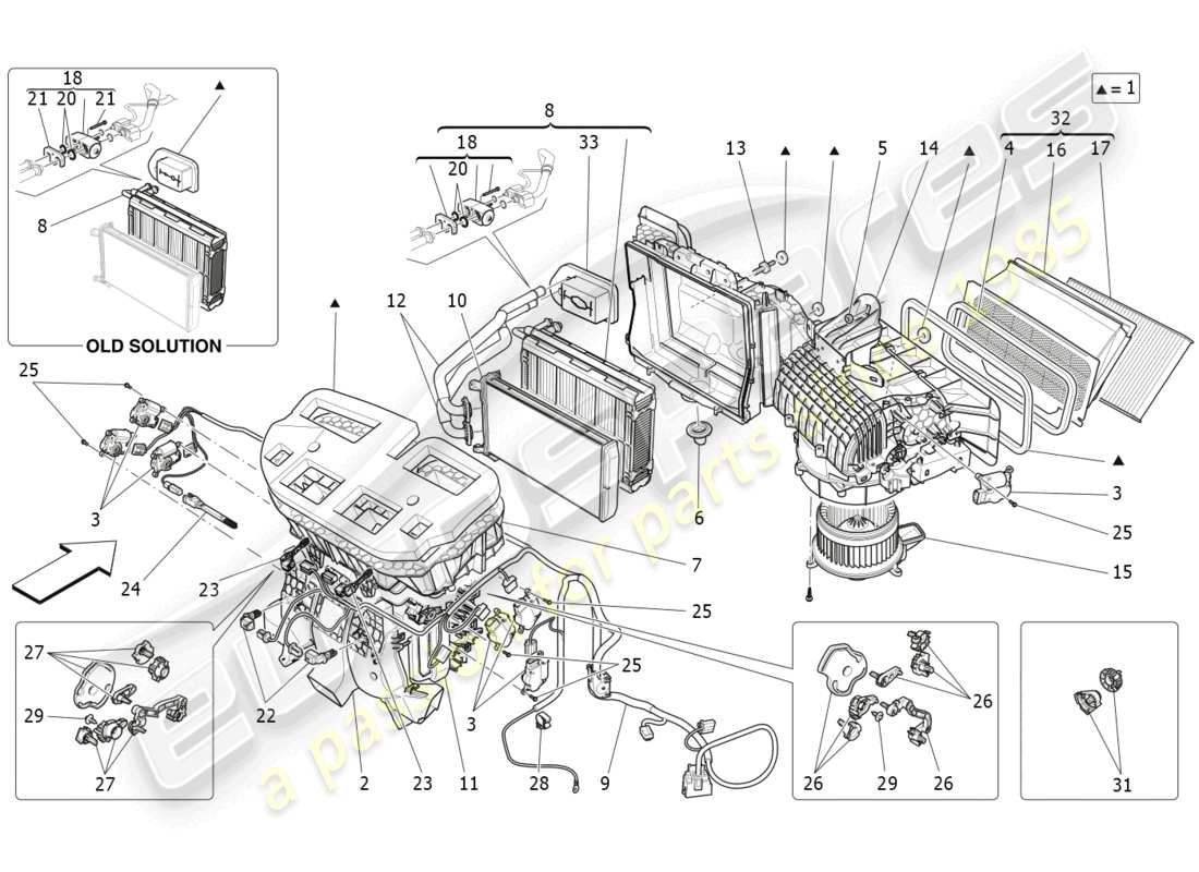 maserati levante modena (2022) unidad de a/c: dispositivos del tablero diagrama de piezas