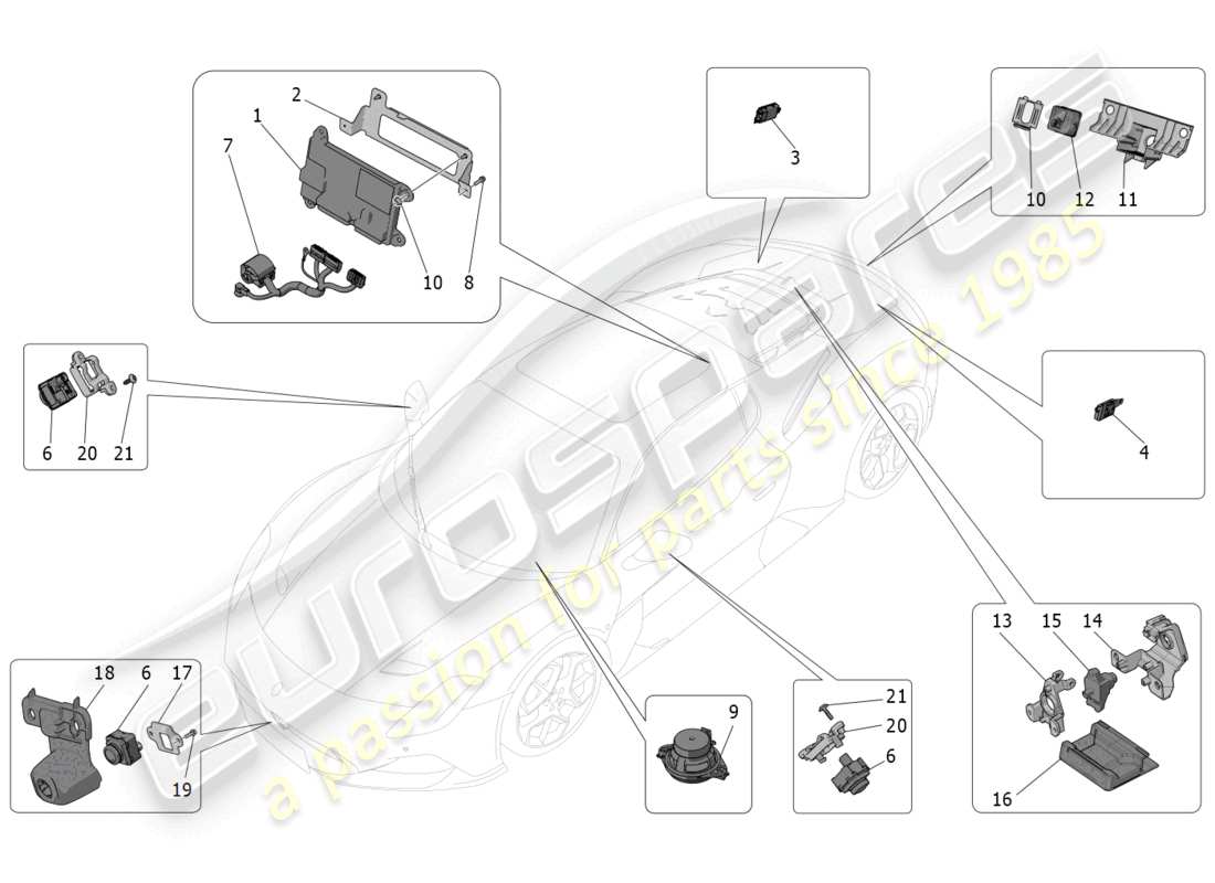 maserati mc20 (2023) sistema de ti diagrama de piezas