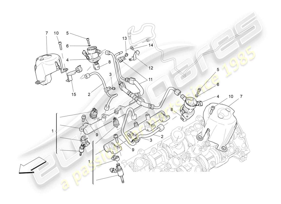 maserati levante modena s (2022) diagrama de piezas de bombas de combustible y líneas de conexión