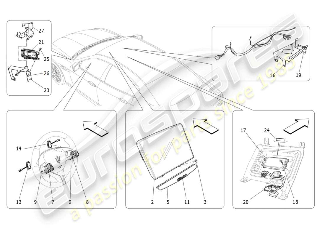 maserati ghibli fragment (2022) sistema de ti diagrama de piezas