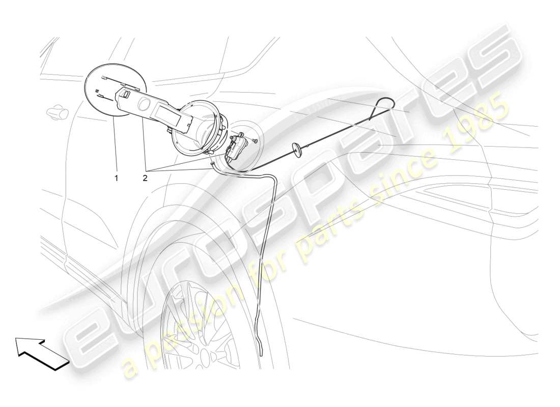 maserati levante modena (2022) diagrama de piezas de controles y puerta del tanque de combustible