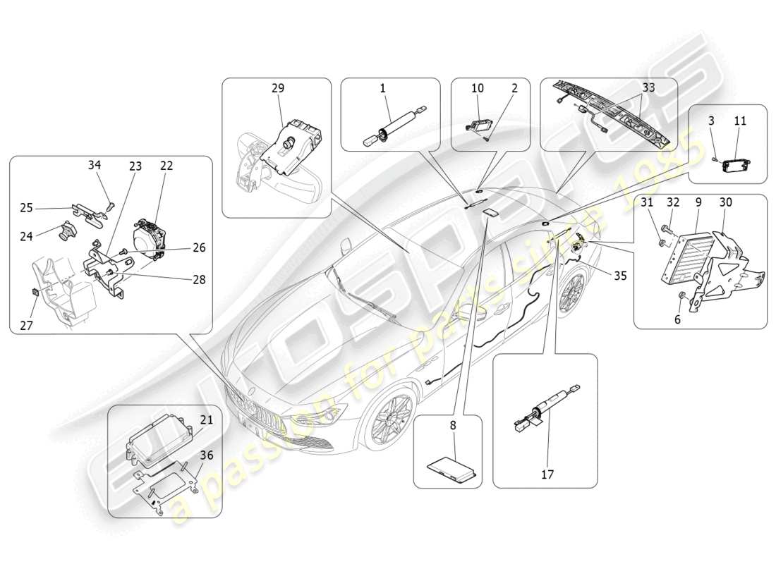 maserati ghibli fragment (2022) diagrama de partes del sistema it