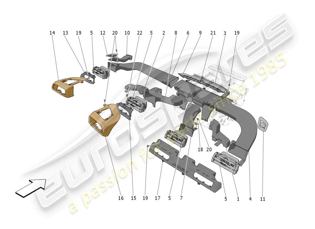 maserati mc20 (2022) unidad de a/c: difusión diagrama de piezas