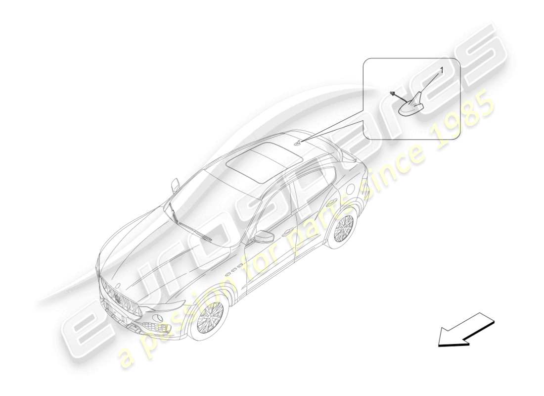 maserati levante (2017) sistema de recepción y conexión diagrama de piezas