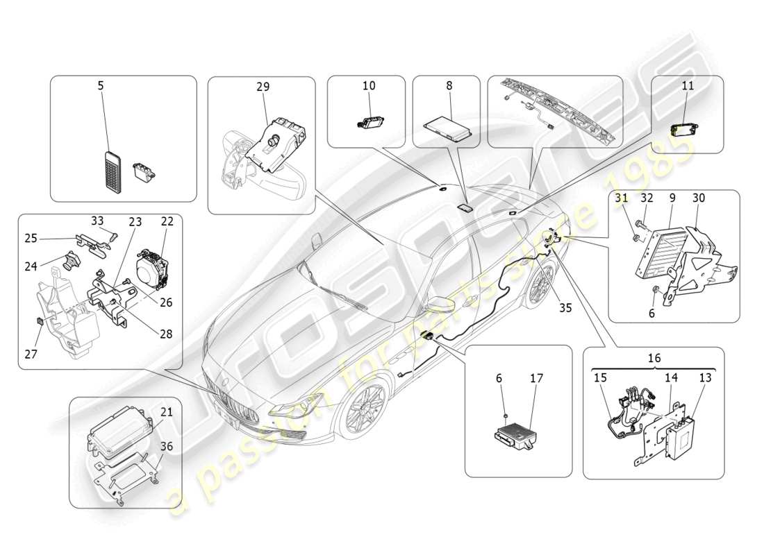 maserati quattroporte (2018) diagrama de partes del sistema it
