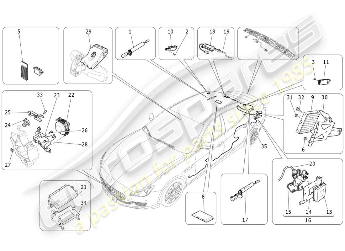 maserati quattroporte (2018) diagrama de partes del sistema it