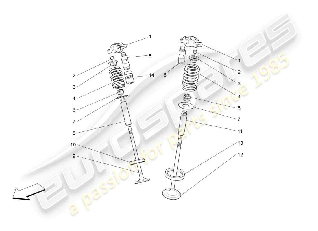 maserati levante tributo (2021) valvulas diagrama de piezas