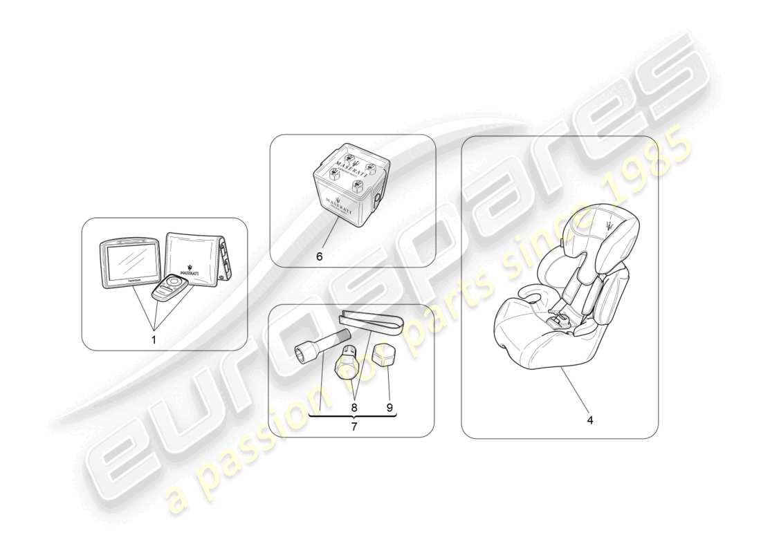 maserati grancabrio mc (2013) diagrama de piezas de accesorios posventa