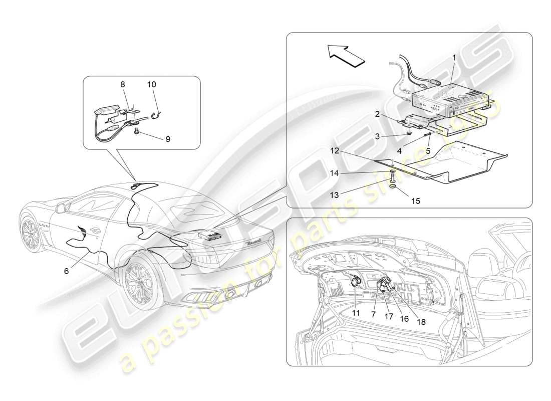 maserati grancabrio mc (2013) diagrama de partes del sistema it