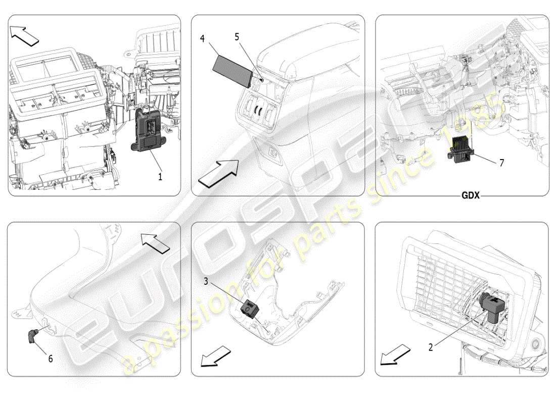 maserati grecale modena (2023) unidad de a/c: control electrónico diagrama de piezas