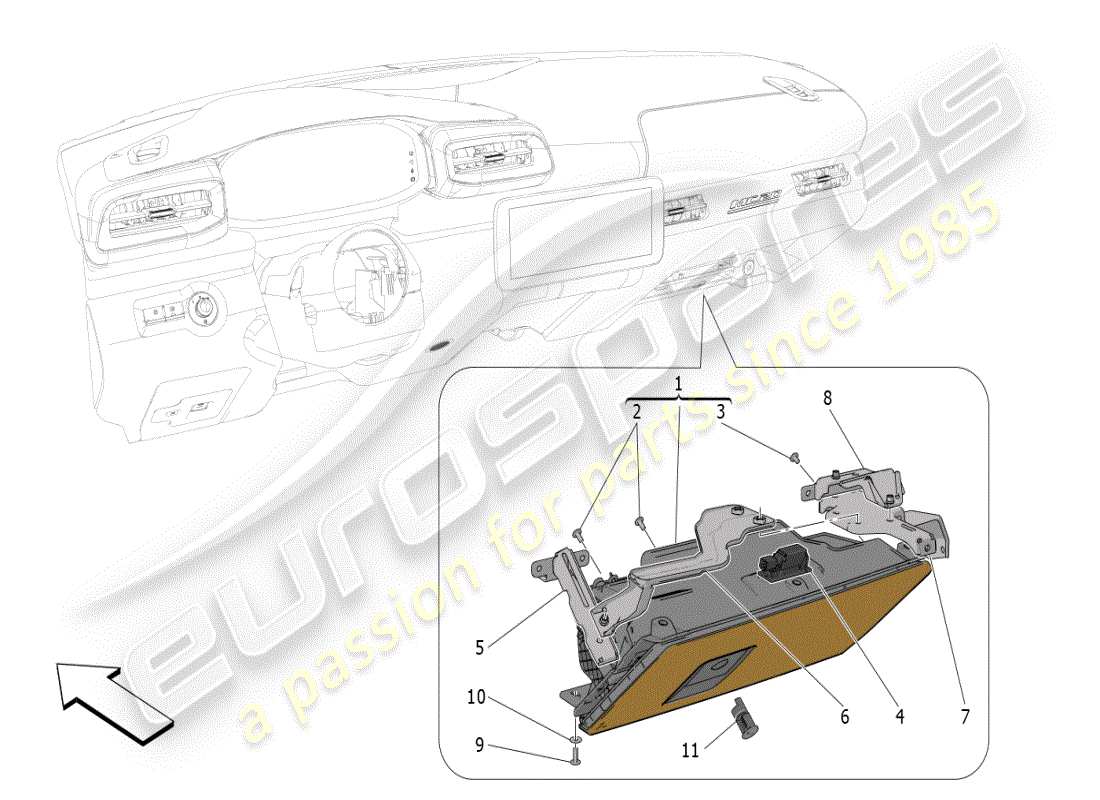 maserati mc20 (2024) guanteras diagrama de piezas