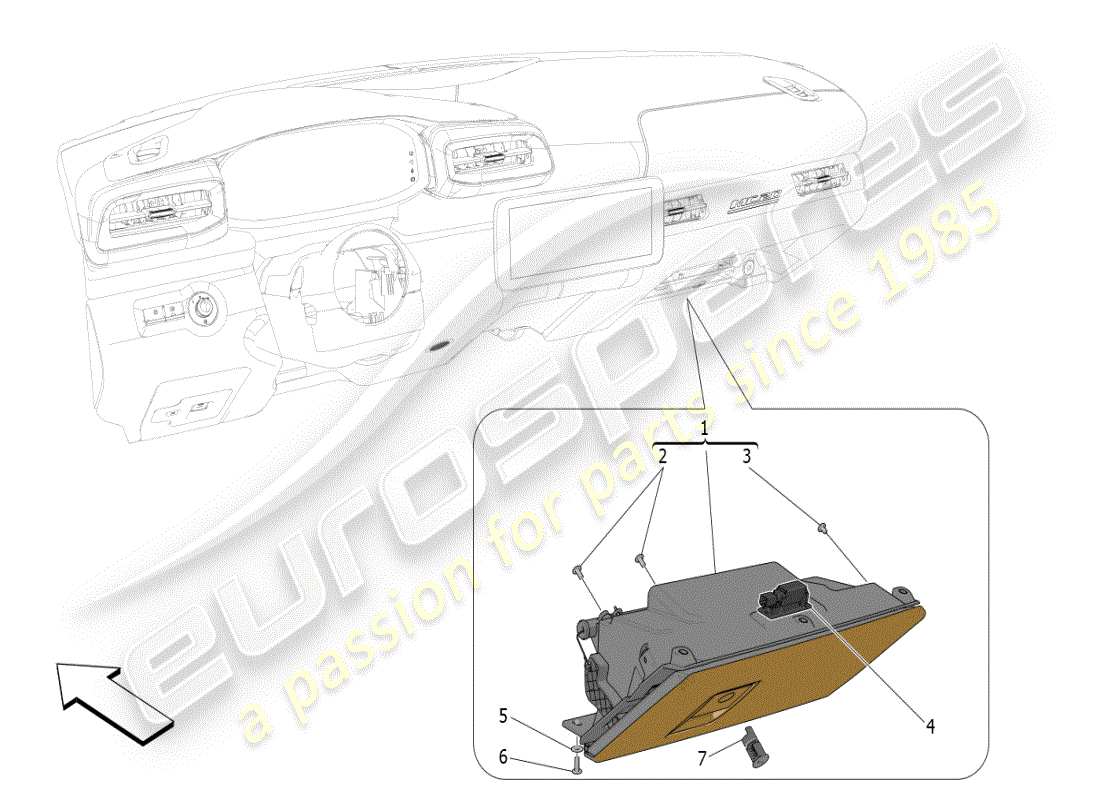 maserati mc20 (2024) guanteras diagrama de piezas